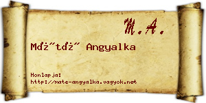Máté Angyalka névjegykártya